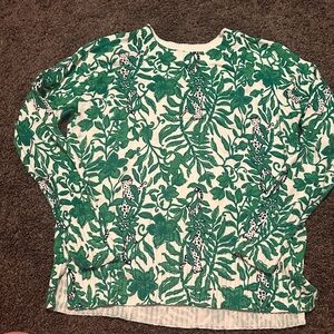 Lilly Pulitzer Green Leaf Pattern Sweater